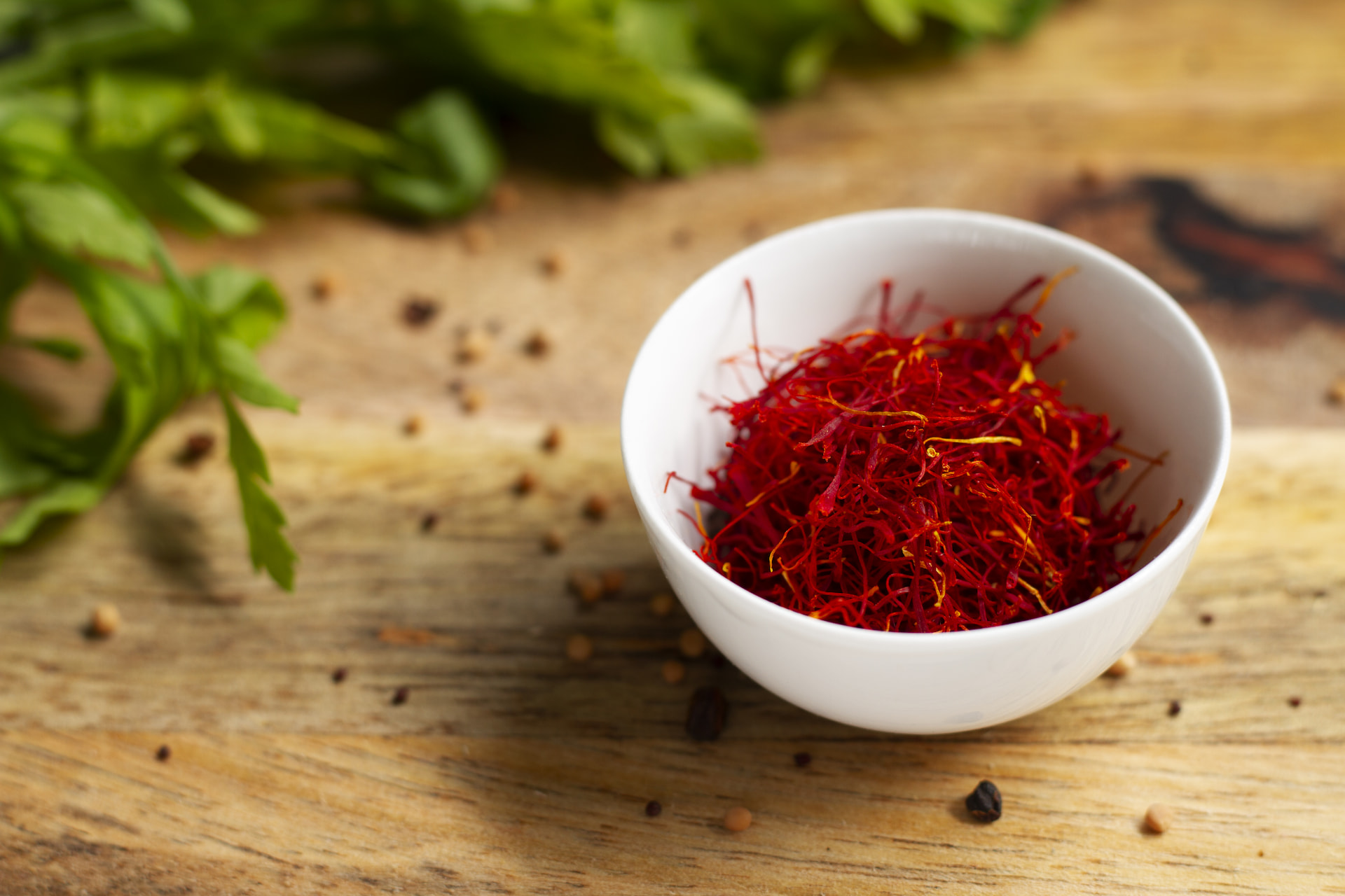 A bowl filled with saffron